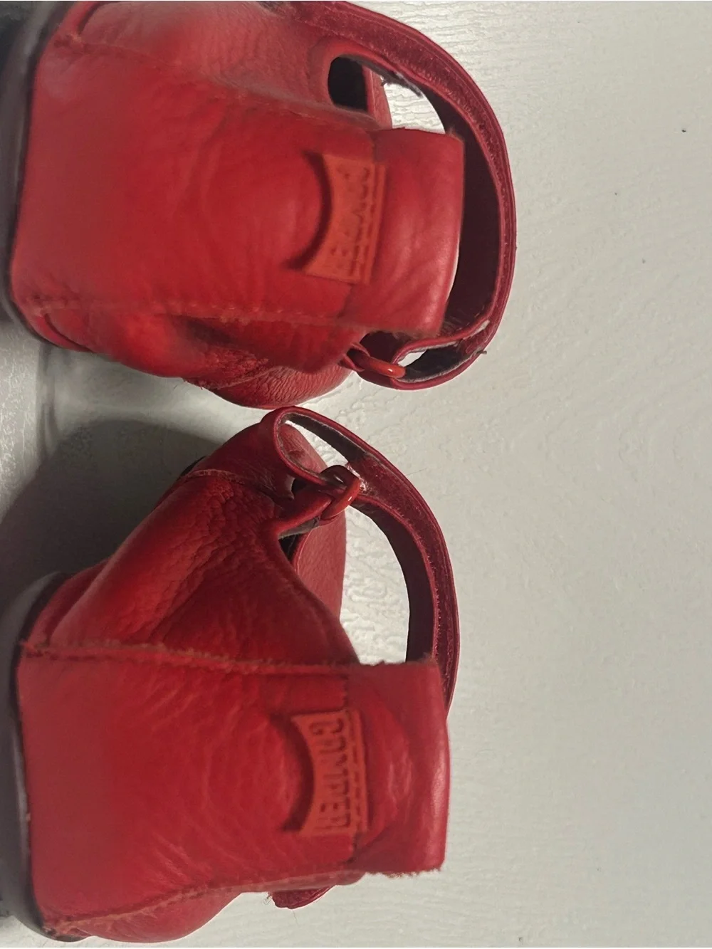 Camper Right Nina Red Leather Mary Jane Flats